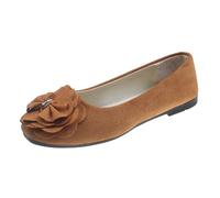 Zapatos planos de ballet para mujer, con lazo, de punto de ballet, plegables, con puntera puntiaguda, zapatos de boda, cómodos, ligeros, para oficina, mocasines bajos, Brown, 39 EU
