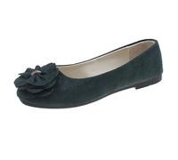 Zapatos planos de ballet para mujer, con lazo, de punto de ballet, plegables, con puntera puntiaguda, zapatos de boda, cómodos, ligeros, para oficina, mocasines bajos, Navy, 39 EU