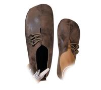 Zapatos planos de cuero suave para mujer, mocasines ortopédicos para mujer, cómodas sandalias planas suaves sin cordones, marrón oscuro, 4.5 UK 3X-Narrow