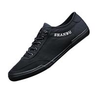 Zapatos planos de lona para hombre, sin cordones, informales, para correr, caminar, ligeros, antideslizantes, cómodos, para exteriores, boca poco profunda, manos libres, calzado al aire libre para uso