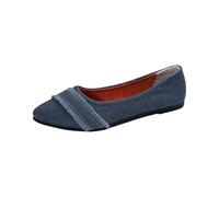 Zapatos planos de lona para mujer, clásicos, elegantes, delgados, cómodos, para caminar, sin cordones, con puntera puntiaguda, ligeros, casuales, para verano, trabajo, negocios, cita, Blue, 43 EU