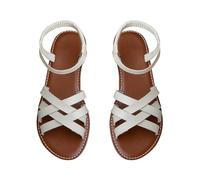 Zapatos planos de moda de verano para mujer, sandalias de edición coreana, zapatos romanos, zapatos de playa, sandalias de verano para mujer, White, 36.5 EU