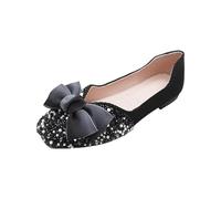 Zapatos Planos De Mujer Estilo Ligero Encaje Plano,Zapatos De Mujer Negro Mocasines,Boca Suave Arco Individual Zapatos Diarios De Gran Tamaño,Zapatos De Ballet, Negro , 42 EU