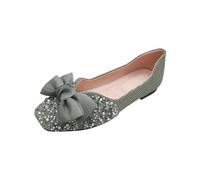 Zapatos Planos De Mujer Estilo Ligero Encaje Plano,Zapatos De Mujer Negro Mocasines,Boca Suave Arco Individual Zapatos Diarios De Gran Tamaño,Zapatos De Ballet, verde, 35 EU