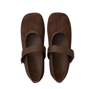 Zapatos planos Jane Ballet para mujer, estampado de leopardo, soporte de arco, ancho ajustable, hebilla de metal, mocasines de espuma viscoelástica, cómodos, suelas, zapatos de mujer, café, 38 EU
