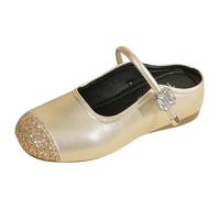 Zapatos planos mujer zapatos de cuero Lai gente gruesa zapatillas zapatos individuales verano nuevo exquisito lentejuelas splitter cien con plana plata pequeña femenina, dorado, 36 EU