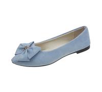 Zapatos planos para mujer elegantes en punta, bailarinas cómodas zapatos planos de noche con lazo, zapatos de novia ligeros transpirables clásicos versátiles para bodas y fiestas, azul claro, 36 EU