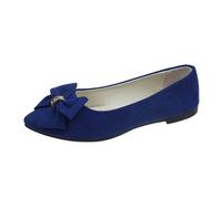 Zapatos planos para mujer elegantes en punta, bailarinas cómodas zapatos planos de noche con lazo, zapatos de novia ligeros transpirables clásicos versátiles para bodas y fiestas, azul, 36 EU