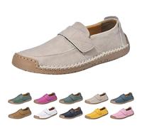 Zapatos planos para mujer, mulas para mujer, punta cerrada, modelos de pareja de primavera otoño con costuras de manos, mocasines transpirables slip on, cómodos para la vida diaria y los paseos