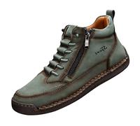 Zapatos planos para mujer - Zapatillas de primavera para caminar al aire libre, sin cordones, de piel sintética, a la moda, zapatos descalzos, ligeros, cómodos, informales, con cremallera lateral