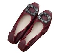 Zapatos Planos Plegables para Mujer Bailarinas for Mujer, Zapatos Planos Plegables Suaves sin Cordones for, Bailarinas de Lujo for Baile graduación, Fiesta Boda(Wine Red,40)
