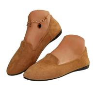 Zapatos planos sin cordones para mujer, puntera puntiaguda, textil, casual, para caminar, para otoño, ancho medio, patrón liso, vestido de invierno para mujer, cómodo y diario, Brown, 36.5 EU