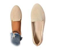 Zapatos planos sin cordones para mujer, puntera puntiaguda, textil, casual, para caminar, para otoño, ancho medio, patrón liso, vestido de invierno para mujer, cómodo y diario, Khaki, 36.5 EU