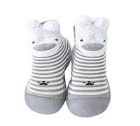 Zapatos Primeros Pasos Bebé Niño Niña Años Zapatillas Suela Suav e Transpirable Antideslizante Calcetines de Bebé con Dibujos Animados Zapatos para Aprender a Anda r Calcetines Bebe (Gris, 20)