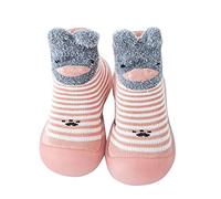 Zapatos Primeros Pasos Bebé Niño Niña Años Zapatillas Suela Suav e Transpirable Antideslizante Calcetines de Bebé con Dibujos Animados Zapatos para Aprender a Anda r Calcetines Bebe (Rosado, 18)