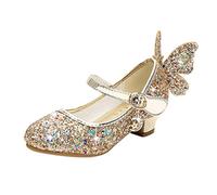 Zapatos Princesa Niñas,Mis Pedidos Zapatos Niña Vestir Elegante Purpurina Brillante Zapatillas de Lentejuelas con Mariposa de Lentejuelas Merceditas Niña Moda Sandalias de Baile para Disfraz,Fiestas