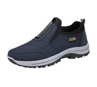 Zapatos sin cordones para hombre, calzado deportivo de malla ligera, color sólido, transpirables, para caminar, negocios, barcos, exteriores, primavera, otoño, Blue, 42.5 EU