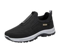 Zapatos sin cordones para hombre, calzado deportivo de malla ligera, color sólido, transpirables, para caminar, negocios, barcos, exteriores, primavera, otoño, Black, 42 1/3 EU
