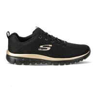 Skechers Graceful Get Connected Regular, Zapatillas Mujer, Black Mesh Rose Gold Trim, 39 EU