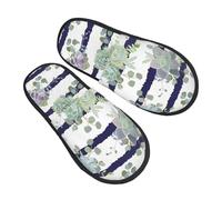 Zapatos Suculenta Colorida A Rayas Unisex Zapatillas De Hotel Lavable House Slippers Para Hogar Interior Mujer L
