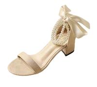 Zapatos Tacon Ancho Zapatos Mujer Verano Anchas Ladies High Heel Pumps Shoes Summer Sandals For Women Sandalia De Verano Mujer Tacon (White 35)