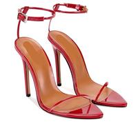 Zapatos Tacon Mujer Sandalias de tacón Alto con Tiras y Punta Abierta for Mujer, Ideales for Bailes de graduación y Noche.(Red,38)