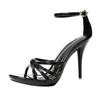 Zapatos Tacon Mujer Sandalias de Verano con Punta Abierta y tacón Alto hasta el Tobillo for Mujer, Tacones Finos, Tacones de Aguja de Banda Estrecha(Clear,37)