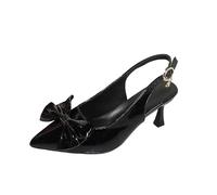 Zapatos Tacon Mujer,Tacones Mujer con Lazo Puntera Puntiaguda Moda Sandalias Elegantes de Vestir de Charol Cómodos Zapatos Destalonados de Tacón Fino para Fiesta Boda Noche