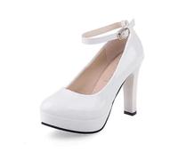 Zapatos Tacon Mujer Zapatos Mujer Vestir Tacon Ancho Rojos Comodos Mocasines con Años 20 Baile Flamenco Bajo De Fiesta para Bodas Abotinados Blancos Novia Primavera Cuadrado Plataforma 36