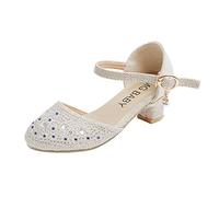 Zapatos Tacon Niña,Mis Pedidos Zapatos Princesa Niñas Elegante Sandalias de Vestir Purpurina para Niñas Moda Minimalismo Bailarinas Chica con Hebilla Ajustable Merceditas Niña Primavera y Verano