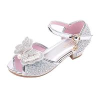 Zapatos Tacon Niña Princesa Zapatos Tacon Flamenca con Purpurina y Lazos Tacones Claqué Cierre de Hebilla Zapato De Baile Flamenco Mary Jane Danza Sevillanas Baile Latino para Niña Y Mujer Fiesta