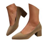 Zapatos tirolés para mujer, tacón cerrado, tacón alto, zapatos de noche, tacones altos, bailarina, zapatos para bodas y fiestas, O Khaki, 42 EU