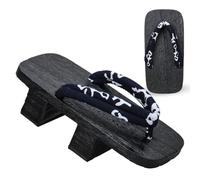 Zapatos Tradicionales Japoneses para Hombre Zuecos De Madera Geta Y Sandalias Chanclas Japonesas De Madera Sandalias Retro con Plataforma Alta(Black B,EUR41-42)