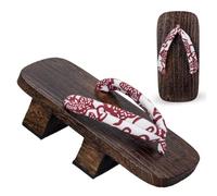 Zapatos Tradicionales Japoneses para Hombre Zuecos De Madera Geta Y Sandalias Chanclas Japonesas De Madera Sandalias Retro con Plataforma Alta(Brown D,EUR39-40)