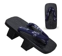 Zapatos Tradicionales Japoneses para Hombre Zuecos De Madera Geta Y Sandalias Chanclas Japonesas De Madera Sandalias Retro con Plataforma Alta(Black C,EUR43-44)