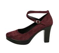 Zapatos tradicionales para mujer Mary Jane con tacón de bloque elegantes, zapatos anchos para el traje tirolés, Oktoberfest, boda, tacón, correa, zapatos de baile, zapatos de boda festivos, O Vino, 40