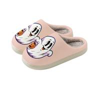 Zapatos transparentes para mujer con tacón de felpa para interiores con | Zapatillas de calabaza de Halloween para unisex espeluznantes, lindos y esponjosos, zapatos de invierno súper suaves y