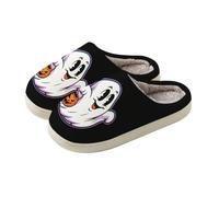 Zapatos transparentes para mujer con tacón de felpa para interiores con | Zapatillas de calabaza de Halloween para unisex espeluznantes, lindos y esponjosos, zapatos de invierno súper suaves y