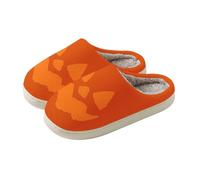 Zapatos transparentes para mujer con tacón de felpa para interiores con | Zapatillas de calabaza de Halloween para unisex espeluznantes, lindos y esponjosos, zapatos de invierno súper suaves y