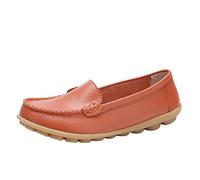 Zapatos transpirables de encaje para mujer planos zapatos casuales zapatos amarillos de las mujeres 38, naranja, 42 EU