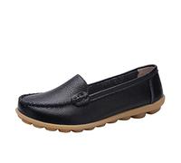 Zapatos transpirables de encaje para mujer planos zapatos casuales zapatos amarillos de las mujeres 38, Negro , 42 EU