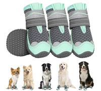 Zapatos transpirables para perros con suela de goma antideslizante para pavimento caliente, protección contra la nieve y el hielo en invierno, color verde, para perros pequeños, medianos y grandes