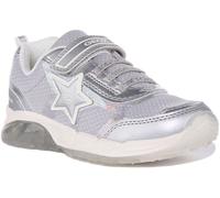Zapatos Unisex Geox J Spaziale Con Luz Estrella De Una Correa En Plata UK 1 - 13