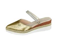 Zapatos Verano Mujer Comodos Chanclas Chica Sandalias Baotou Informales Sencillas Y Nuevas Para Mujer Con Tacón Bajo Y Hebilla de Cuerda Ligera Zapatos Verano Zapatillas de Esparto (Gold 36)