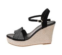 Zapatos Verano Mujer Sandalias de cuña con tira de una sola palabra para mujer, ultraligeras, informales, cómodas y versátiles. (43)