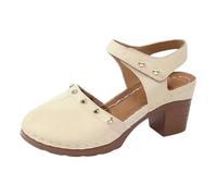 Zapatos Verano Mujer Slip Sandals With Strap Lightweight Suede Hollow Out Comfortable Sandals (White, 40)