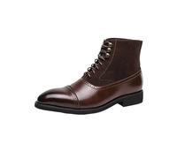 Zapatos Vestido de Negocios for Hombres Botas Altas de Cuero Zapatos Oxford Puntiagudos Tallados Británicos Zapatos Cómodos con Costuras Salvajes for Hombres for Fiesta Viajes Trabajo(Rosso,8.5)