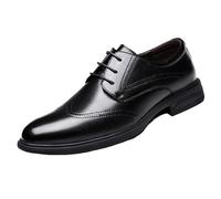 Zapatos Vestir Brogue austeros for Hombre, Cuero Italiano, for Boda, con Cordones, Informales, Negocios, Goma Antideslizante, Antideslizantes, Vestir, con Punta Puntiaguda.(42 EU)