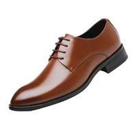 Zapatos Vestir for Hombre, cómodos Mocasines Italianos Piel sintética, clásicos, caña Baja, con Goma, Formales, for Trabajo y Negocios.(Brown,44 EU)