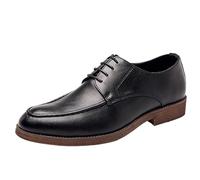 Zapatos Vestir for Hombre, con Detalles cosidos a Mano, Piel Flor, Brogue, for Fiesta, Boda, Antideslizantes, clásicos, cómodos, ortopédicos, con Cordones.(Noir,43 EU)